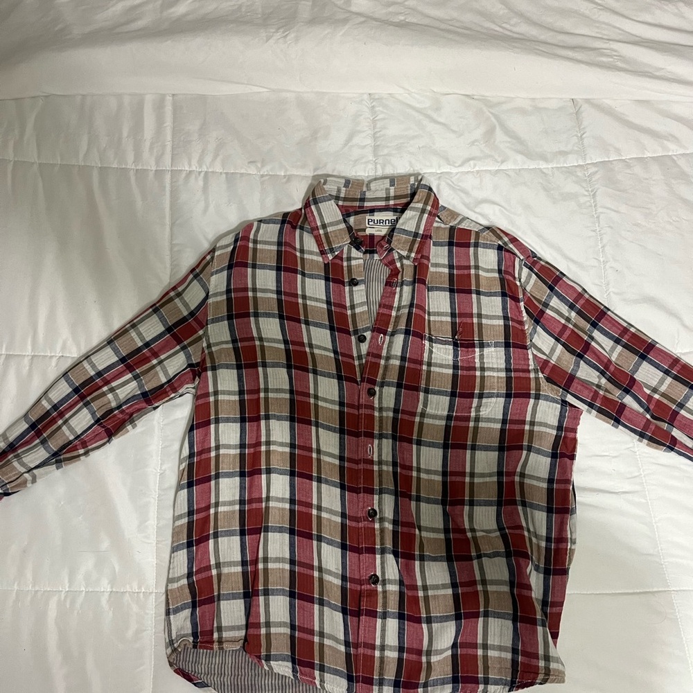 Purnell Men's Casual Plaid Button-Down Shirt